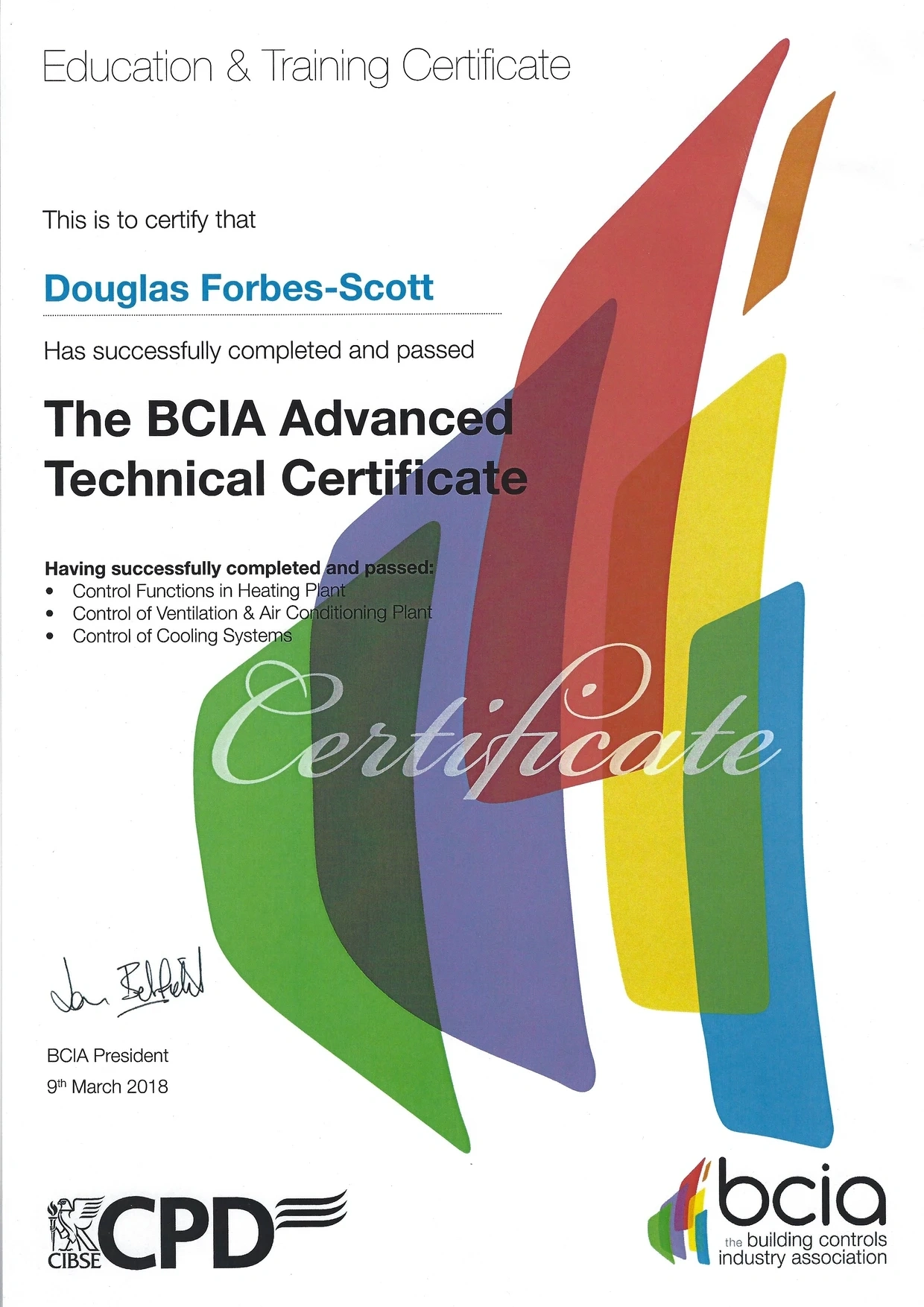 BCIA advanced technical certificate