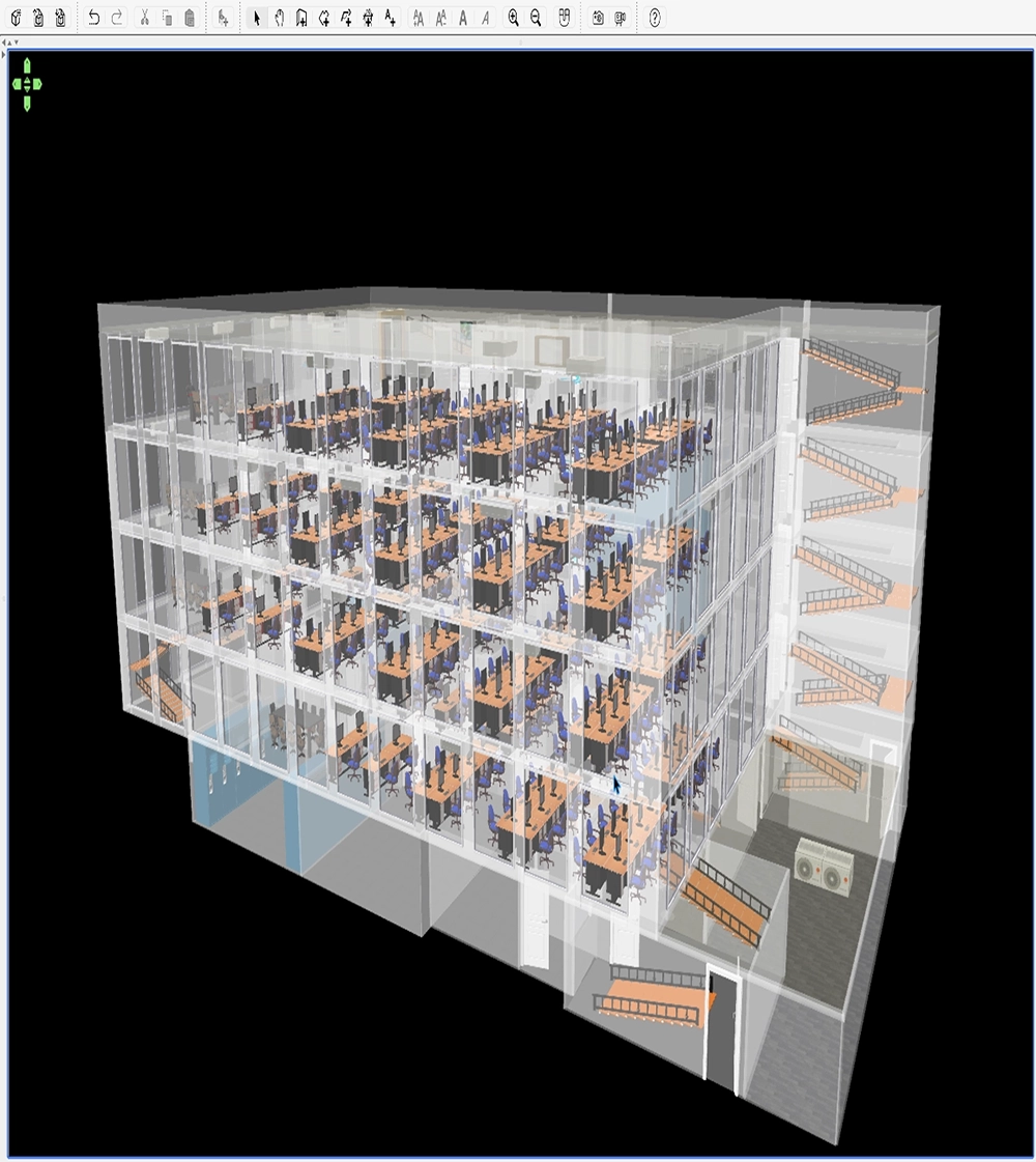 3D building graphic designed for BMS interface work