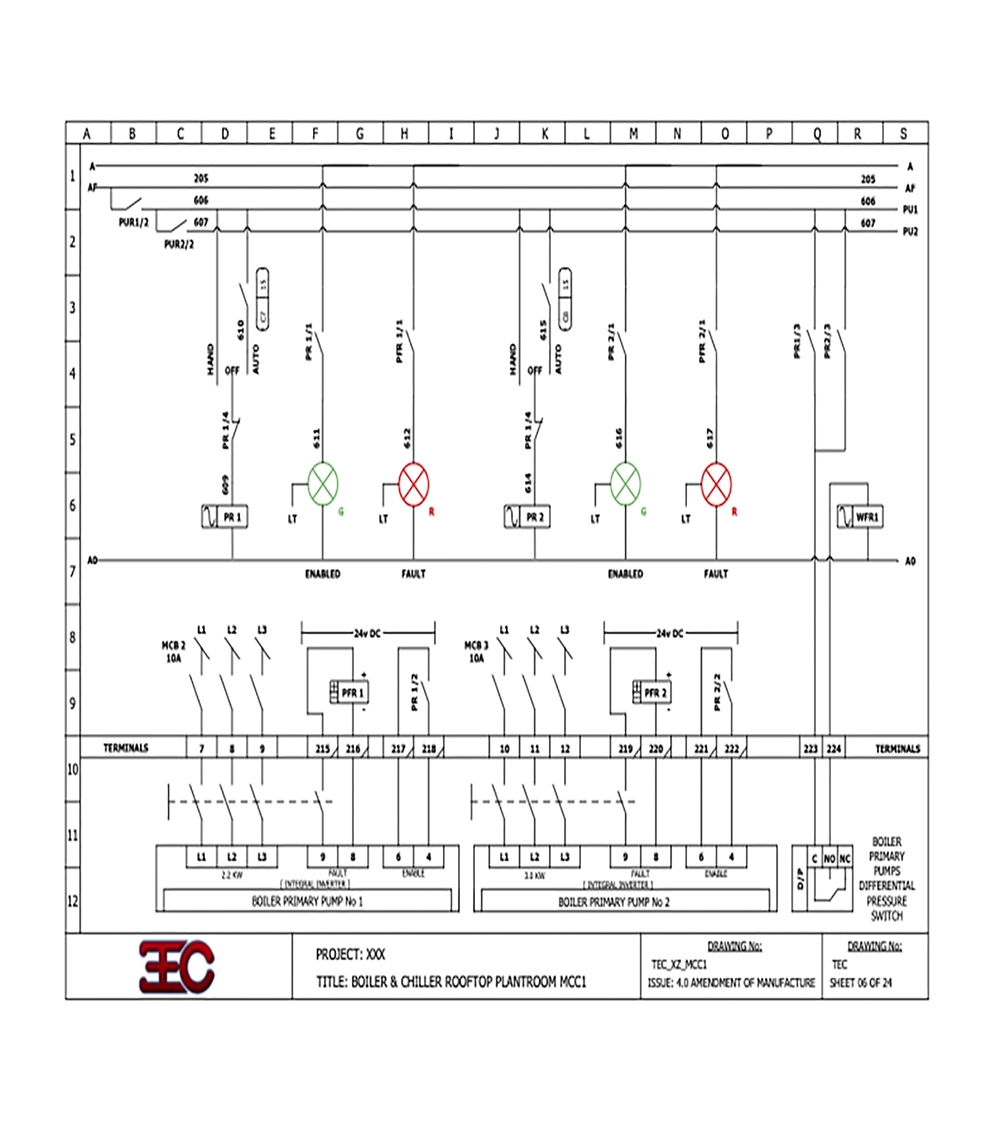 Additional control panel engineering drawing
